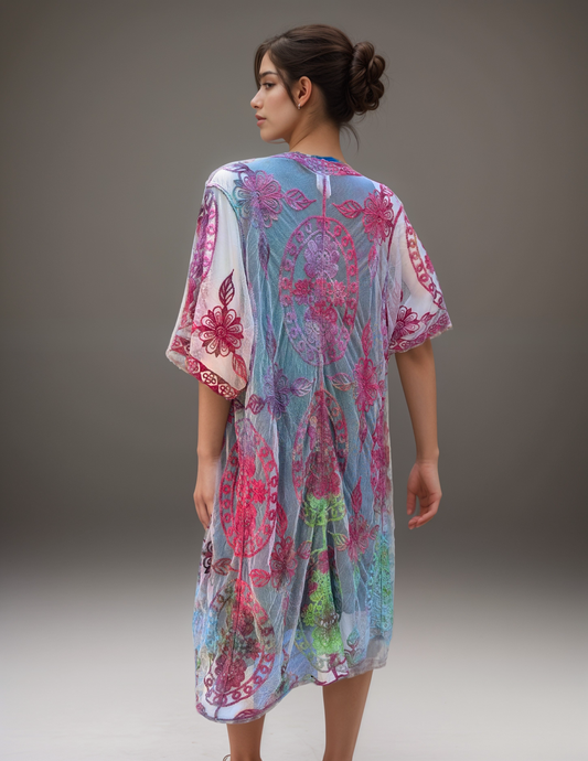 Open Front Lace Kimono