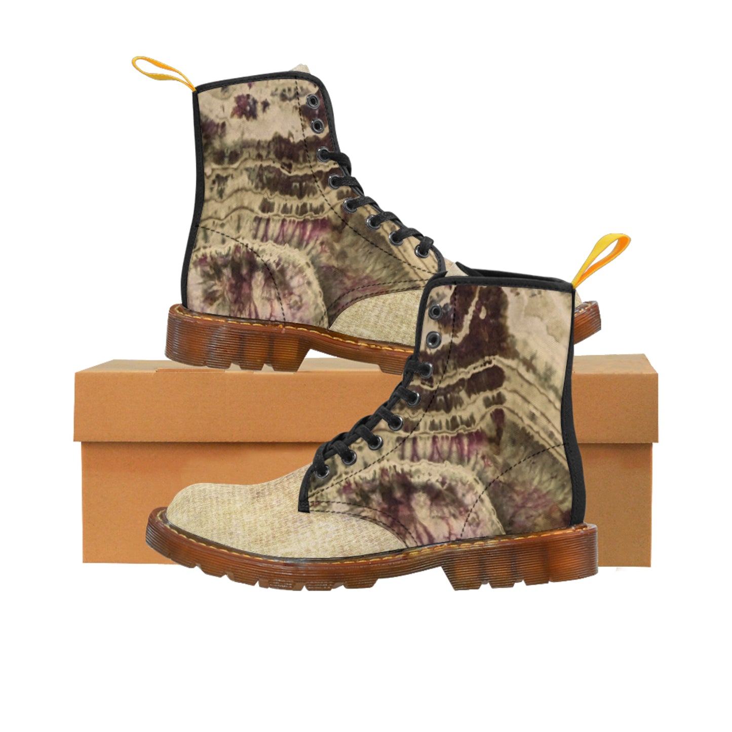 Voodoo Geode Ladies Canvas Combat Boots in Greens or Taupes