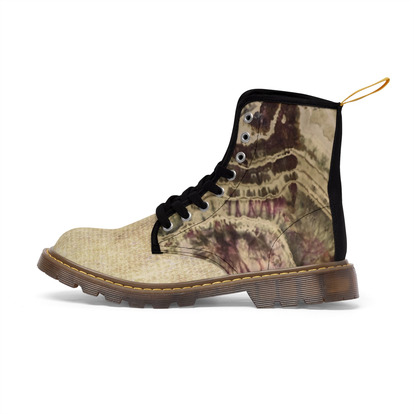 Voodoo Geode Ladies Canvas Combat Boots in Greens or Taupes