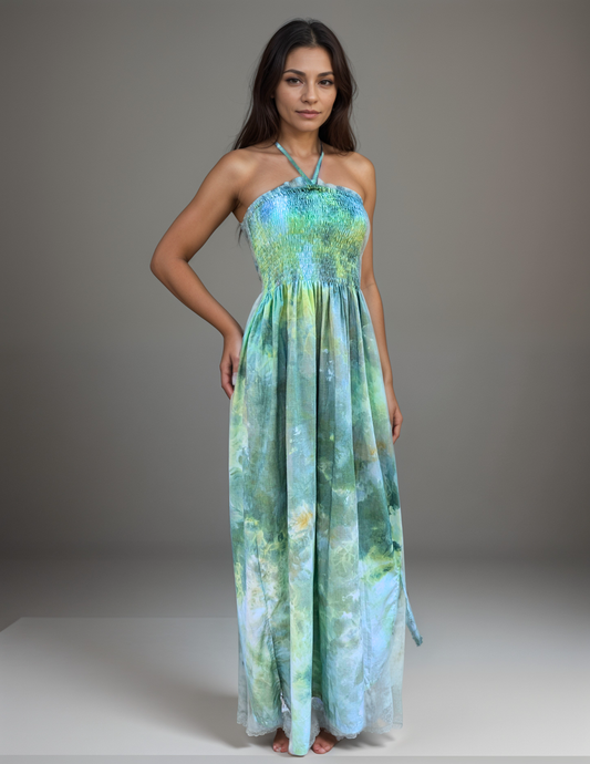 Free Size (S-XL) Smocked Bodice Maxi Dress